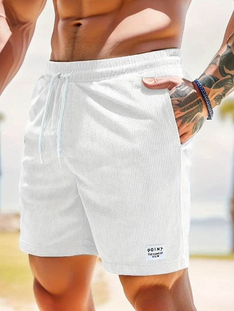 Lace-up Drawstring Shorts Summer Corduroy Sports Short Pants Mens Clothing - ProTrendyz
