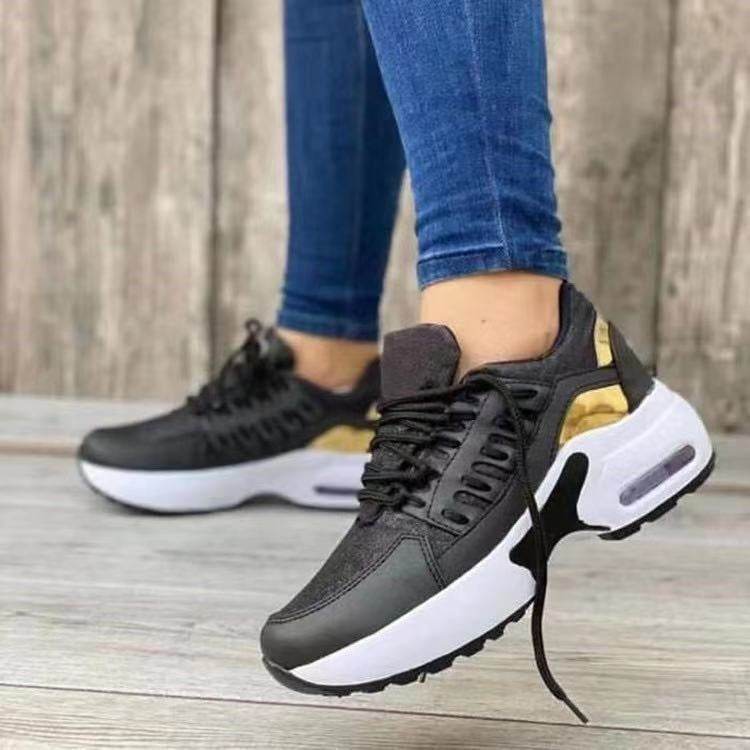 Lace Up Sneakers Women Wedge Heel Running Sports Shoes - ProTrendyz