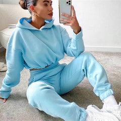 Jogging Suits For Women 2 Piece Sweatsuits Tracksuits Sexy Long Sleeve HoodieCasual Fitness Sportswear - ProTrendyz