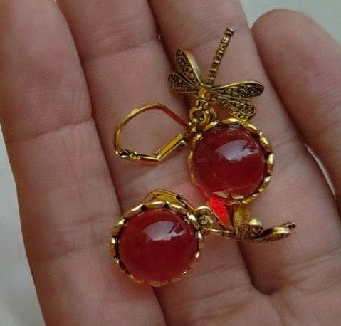 Fashion Jewelry Women's Earrings Hanging Vintage Dragonfly Pendant Earring Boho Chakra Blue Moonstone Drop Earrings For Women Wedding Charm Ethnic Jewellery - ProTrendyz