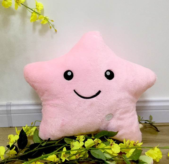 34CM Unique Toy Luminous Pillow Vivid Star Design LED Light Colorful Cushion Stars Plush Pillow Toys Gift For Kids Children Girl - ProTrendyz