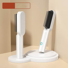 USB Portable Hot Air Comb Rechargable Professional Hair Dryer Brush 2 In1 Mini Hair Straightener Curler Brush Hair Styler - ProTrendyz