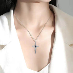 Languages I Love You Projection Necklace Pendant Love Cross Pendant Necklace Memorial Jewelry For Women - ProTrendyz