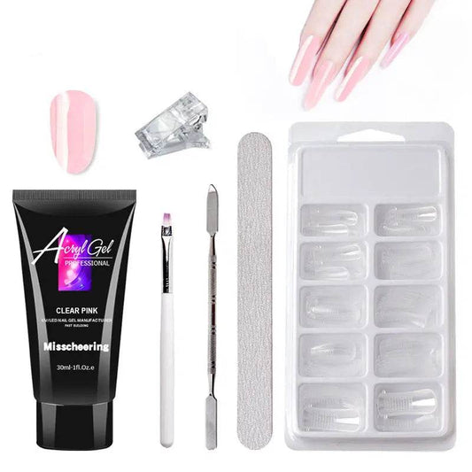 Painless Extension Gel Nail Art Without Paper Holder Quick Model Painless Crystal Gel Set US - ProTrendyz
