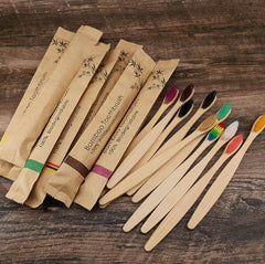10Pcs Colorful Toothbrush Natural Bamboo Tooth Brush Set Soft Bristle Charcoal Teeth Eco Bamboo Toothbrushes Dental Oral Care - ProTrendyz