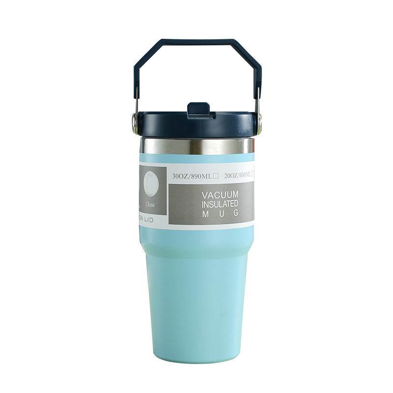 Portable Car Cup Stainless Steel Cup Travel Sports Water Bottle With Handle Cover Coffee Tumbler Cup - ProTrendyz
