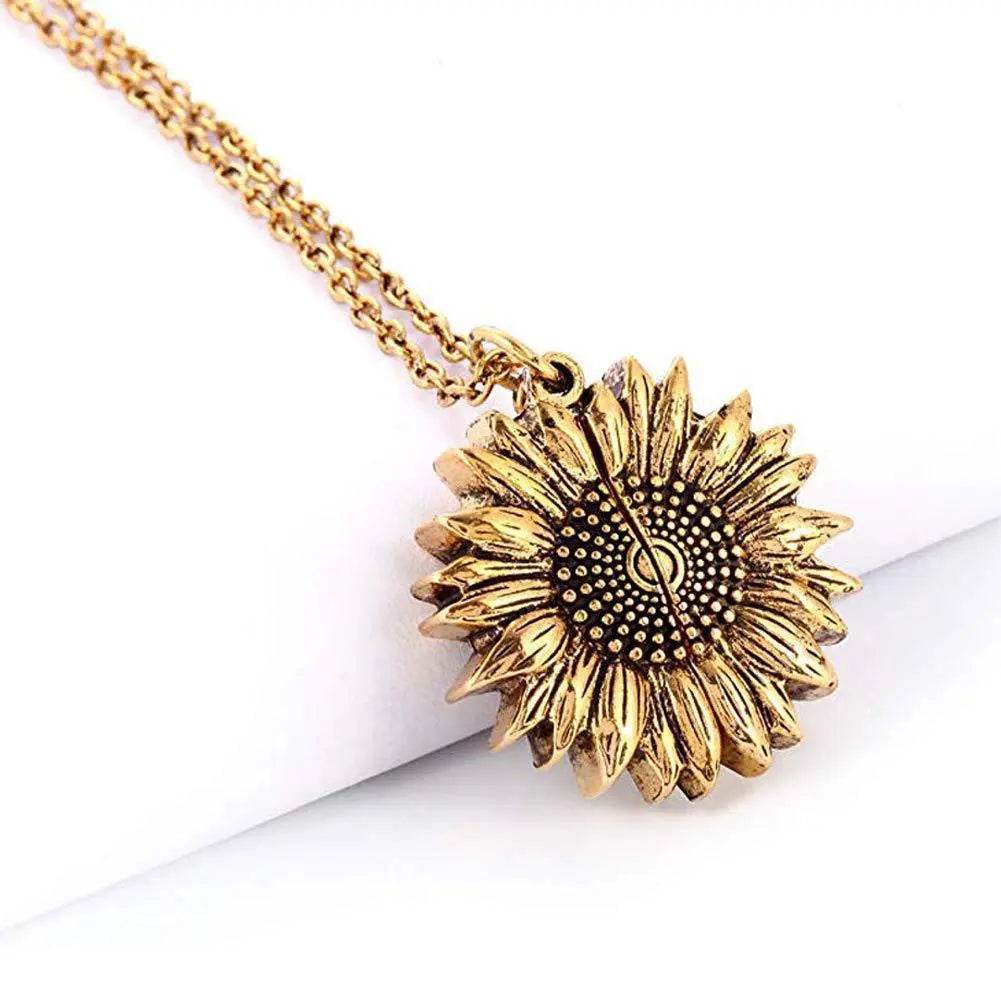 You Are My Sunshine Sunflower Necklace Women Men US - ProTrendyz