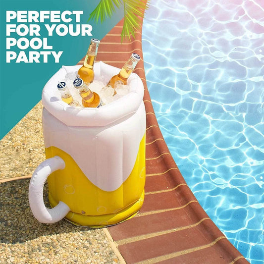 Large Inflatable Beer Mug Cooler Pool Float Drink Cooler For Adults Parties 2 In1 Drink Floatie And Party Supplies Great Toy For Beach Pool And Jacuzzi - ProTrendyz