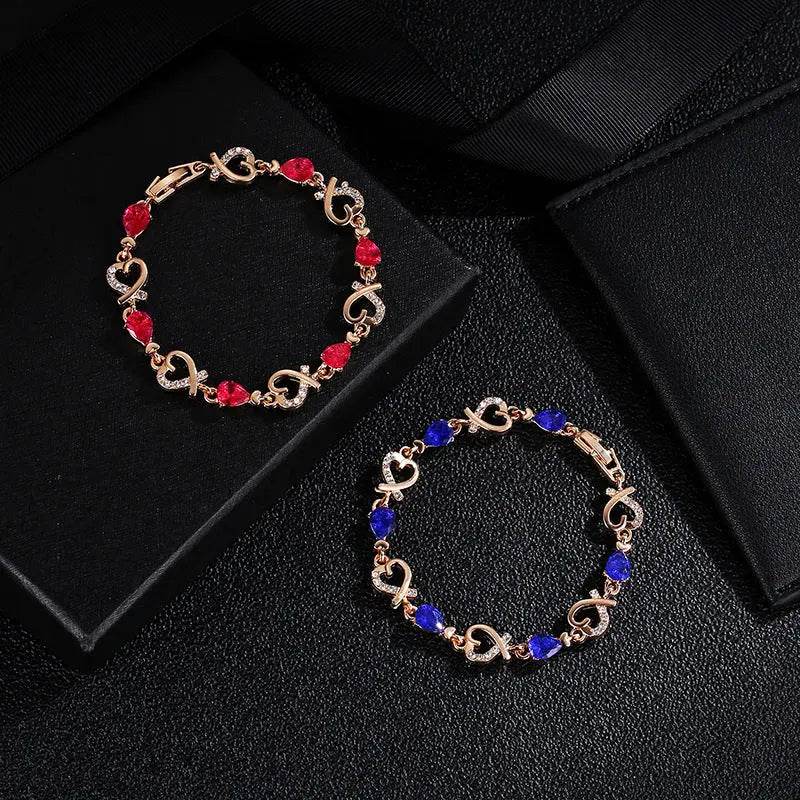 Hollow Love Bracelet With Rhinestones Fashion Temperament Heart-shaped Bracelet For Valentine's Day Gift Jewelry - ProTrendyz