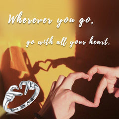 Romantic Heart Hand Hug Fashion Ring For Women Couple Jewelry Silver Color Punk Gesture Wedding Men Finger Accessories Gifts - ProTrendyz