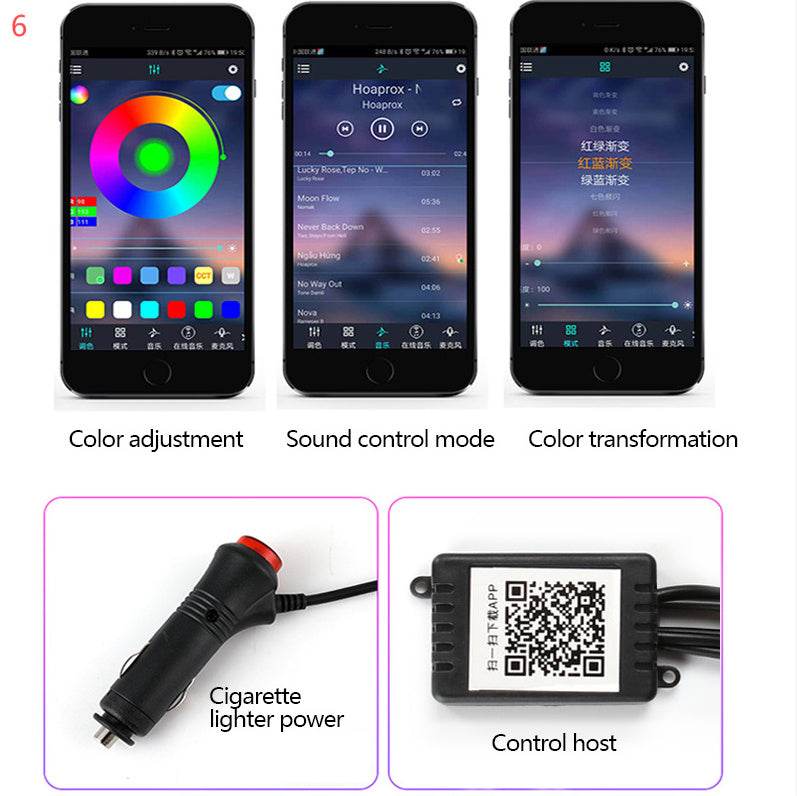 Car Fiber Optic Ambient Light Modified Car Interior Cool Light APP Rhythm Light - ProTrendyz