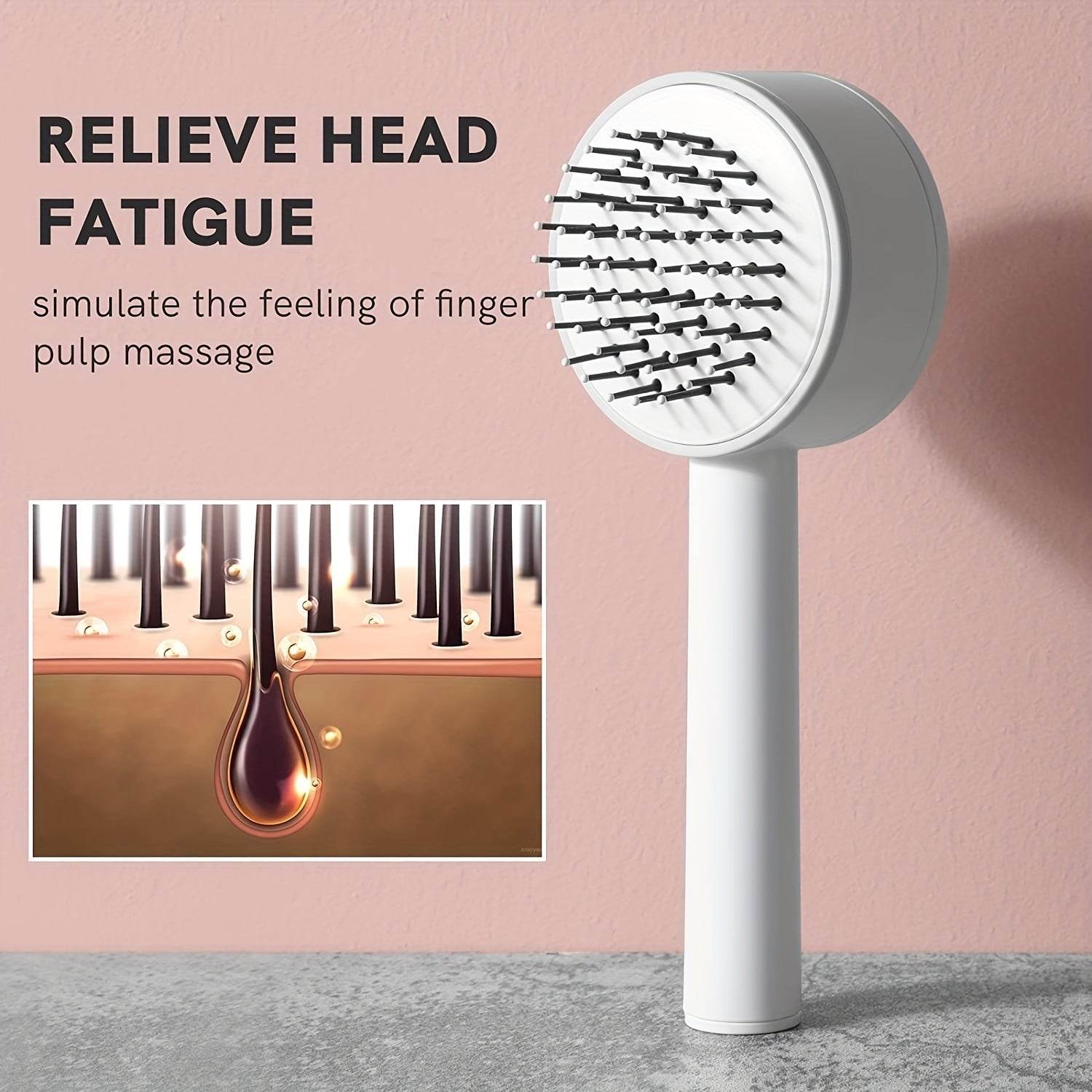 One-key Self-cleaning Hair Brush For Women Curly Hair Brush Anti-Static Airbag Massage Comb Airbag Massage Scalp Comb Professional Detangling One-key Self-cleaning - ProTrendyz