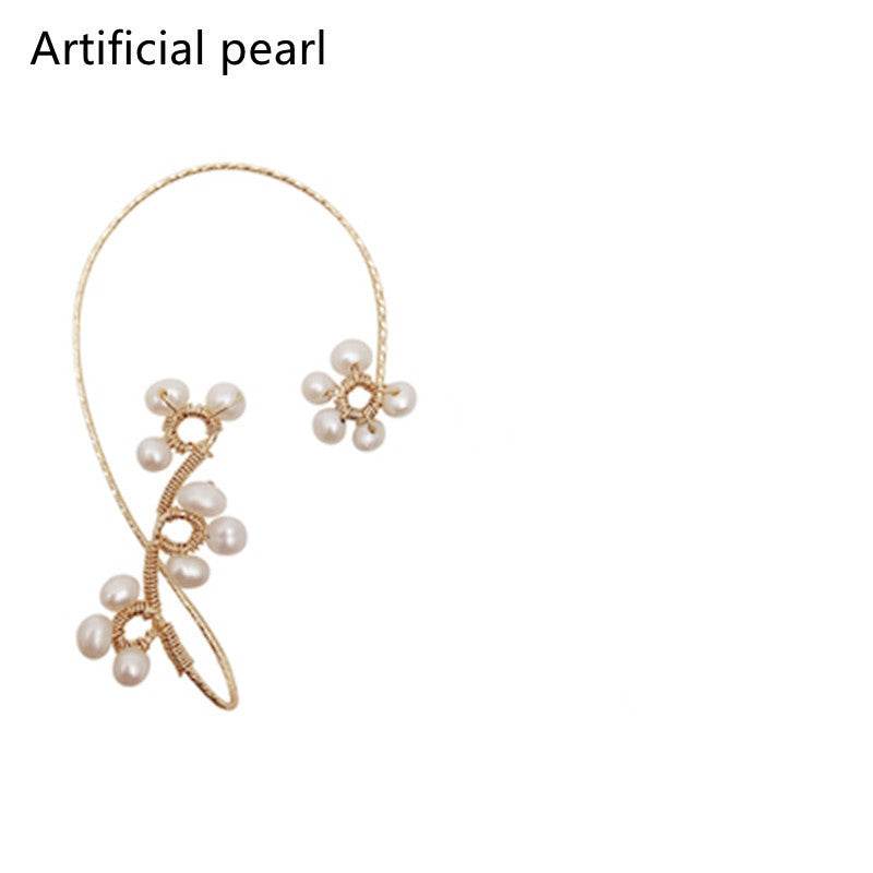 Design Hand-woven Flower Pearl Earrings - ProTrendyz