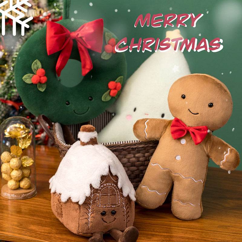 Christmas Gingerbread Man Igloo And Christmas Tree Plush Toy - ProTrendyz