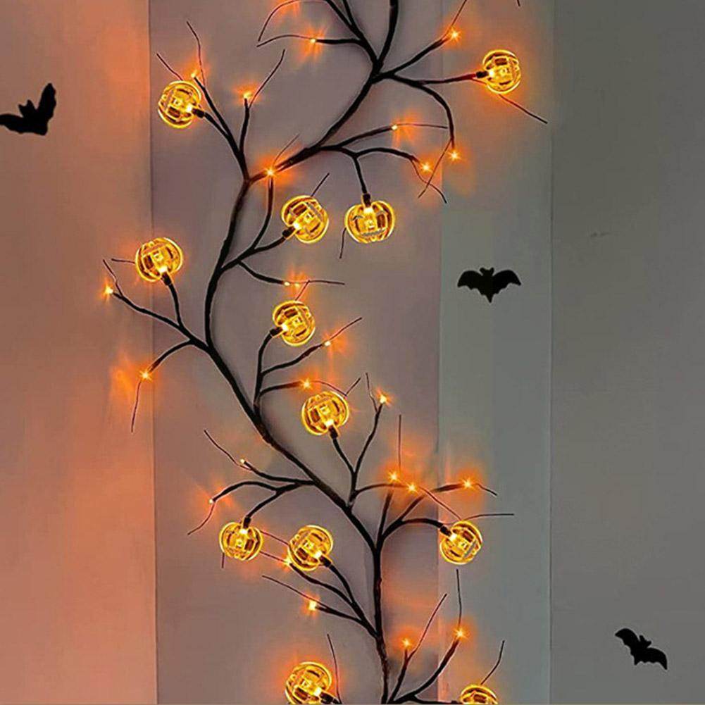Halloween LED Willow Vine String Light Cool Cartoon Bat Pumpkin Decoration For Indoor Outdoor Party House Decor - ProTrendyz