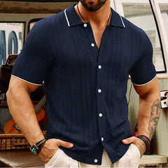 Short-sleeved Polo Shirt Summer Button Lapel Top Fashion Business Men's Clothing - ProTrendyz