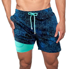 Men's Printed Beach Shorts Sports Double Layer Shorts Summer - ProTrendyz