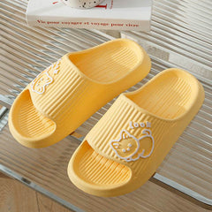 Cute Cat Slippers Summer Women Home Shoes Bath Thick Platform Non-Slip Slides Indoor Outdoor - ProTrendyz