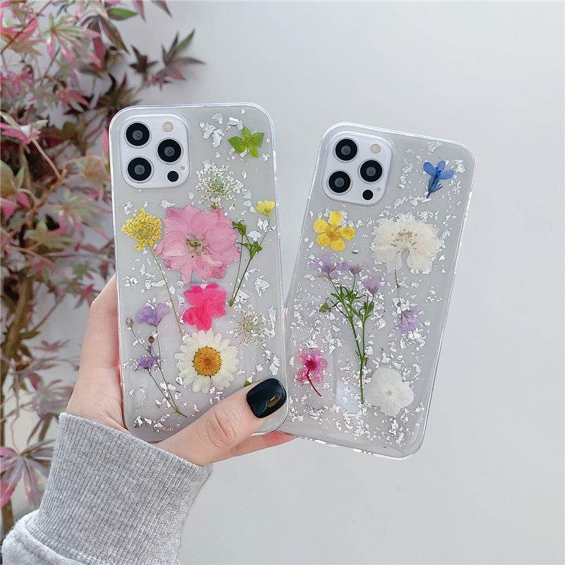 Silver Foil Dried Flowers For Mobile Phone Cases Epoxy Transparent - ProTrendyz