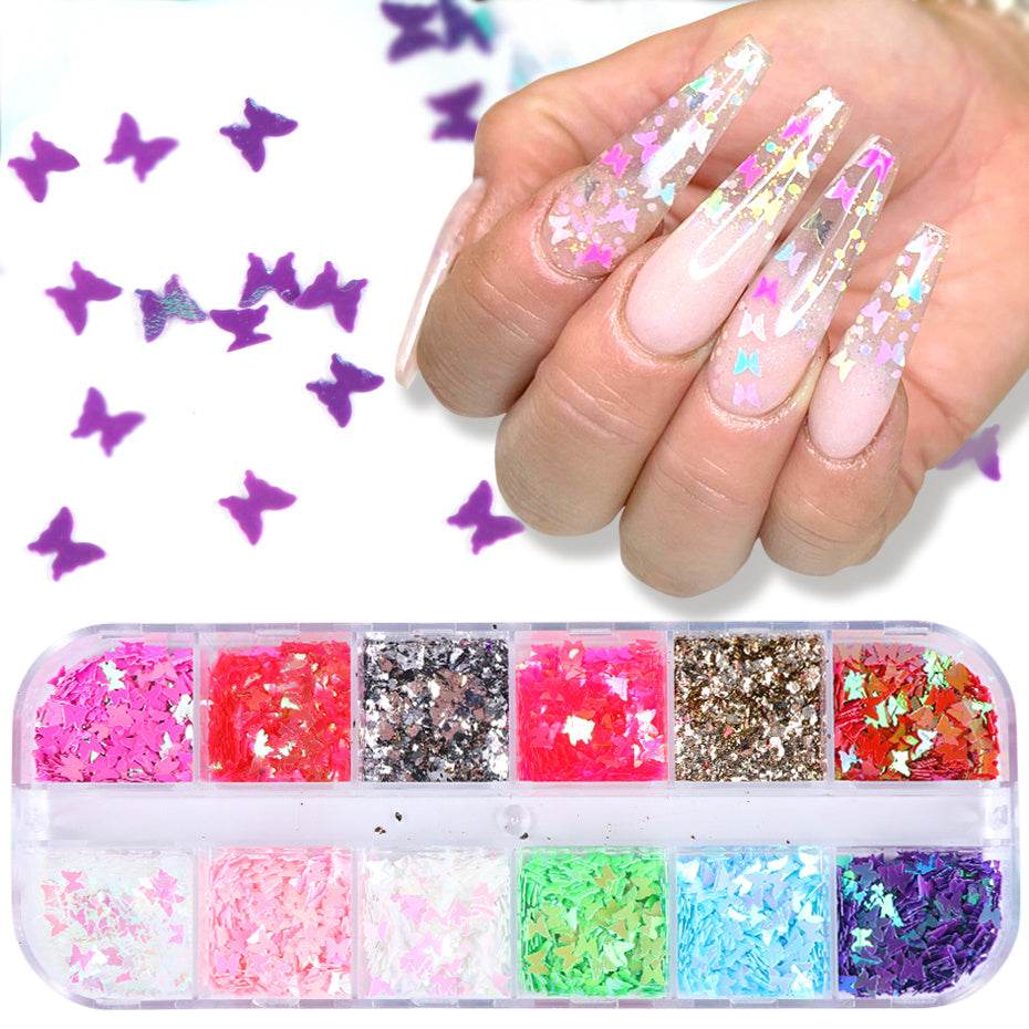 Symphony butterfly sequin nail decoration - ProTrendyz