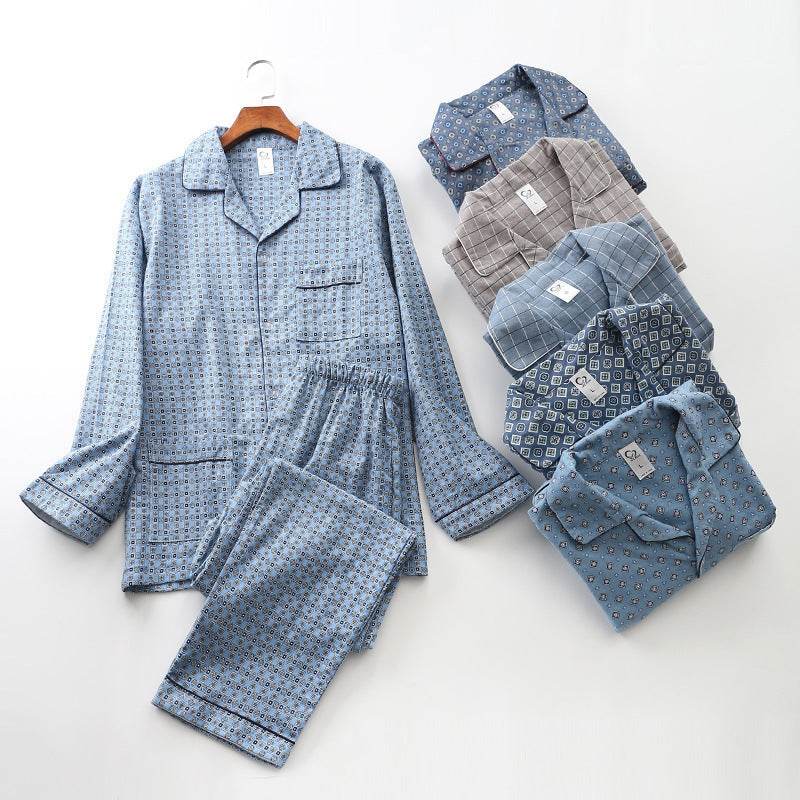 Brushed Cloth Long-sleeved Lapel Pajama Set - ProTrendyz