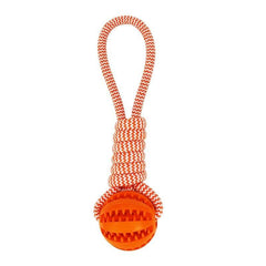 Dog Toys Treat Balls Interactive Hemp Rope Rubber Leaking Balls For Small Dogs Chewing Bite Resistant Toys Pet Tooth Cleaning Bite Resistant Toy Ball For Pet Dogs Puppy - ProTrendyz