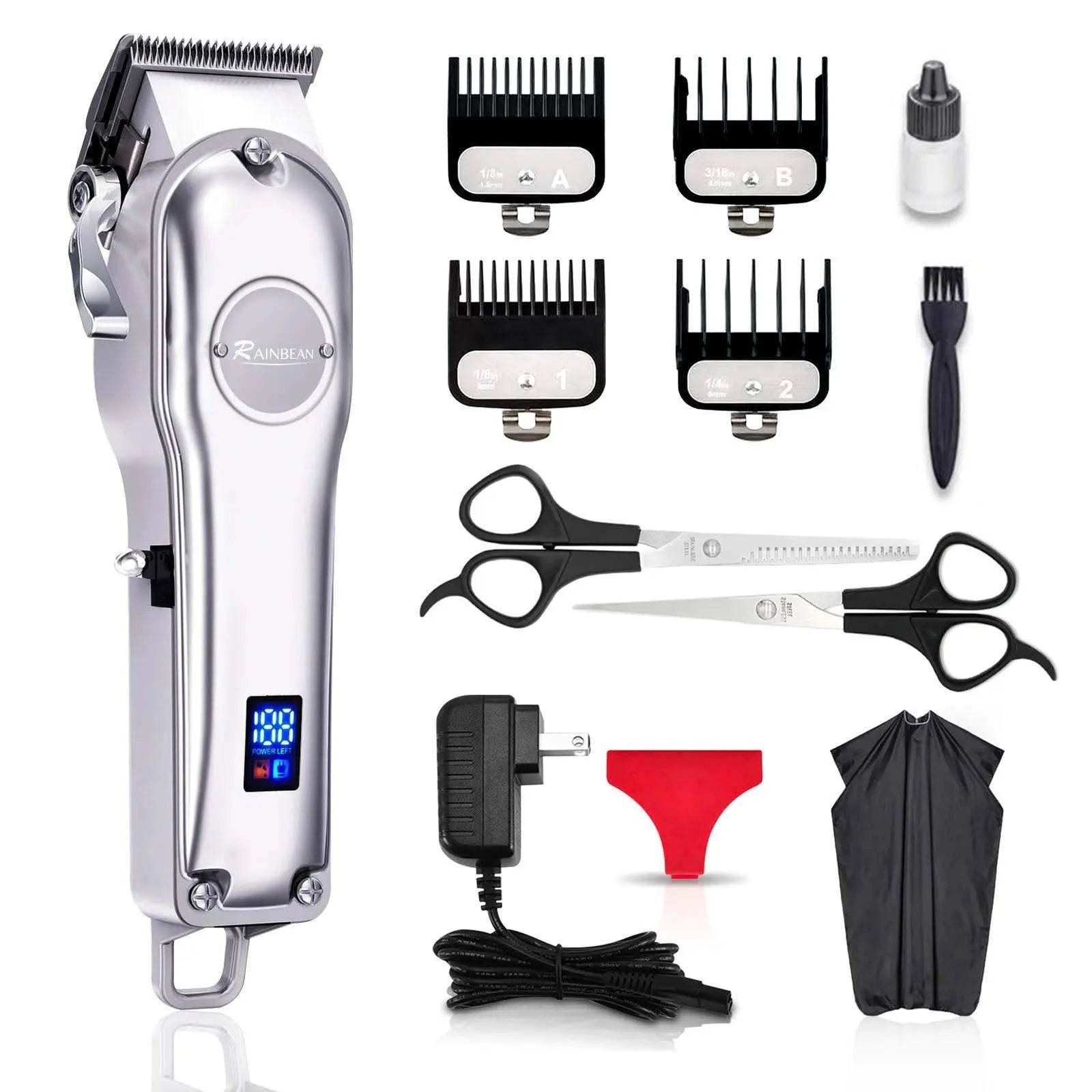 Men Hair Trimmer 3 in 1 IPX7 Waterproof Beard Trimmer Grooming Kit Cordless Hair Clipper for Women & Children LED Display USB Rechargeable US - ProTrendyz
