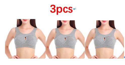Plus Size Women Bra Ladies Cotton Quake-Proof Underwear Sleep Tops No Buckles Non Wire Lingerie With Removable Padded - ProTrendyz