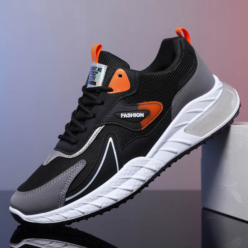 Color-blocked Sneakers Fashion Breathable Lace Up Mesh Sports Shoes For Men Casual Outdoor Running Walking Shoes - ProTrendyz