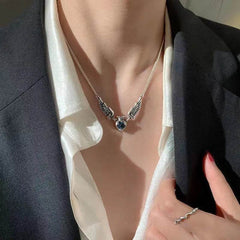 Vintage Gothic Heart Crown Angel Wings Pendant Necklaces For Women Fashion Exquisite Love Shape Clavicle Chain Choker Jewelry Fashion Jewelry - ProTrendyz