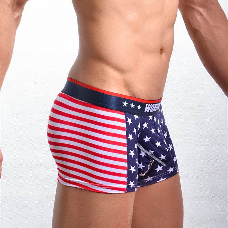 American flag printed ribbed boxers - ProTrendyz