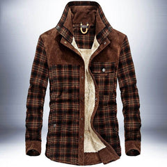 Winter Jacket Men Thicken Warm Fleece Jackets Coats Pure Cotton Plaid Jacket Military Clothes - ProTrendyz
