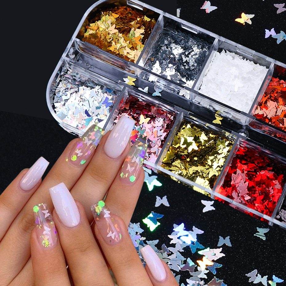 Symphony butterfly sequin nail decoration - ProTrendyz