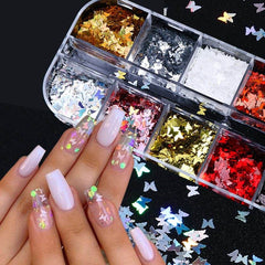 Symphony butterfly sequin nail decoration - ProTrendyz