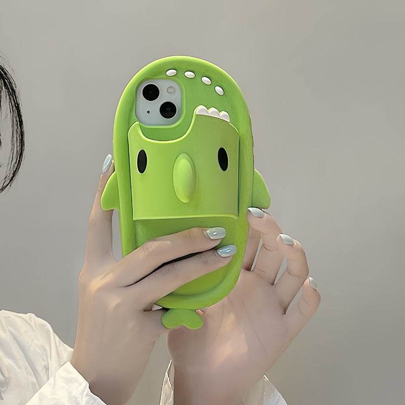 Funny Shark Slipper Phone Case For Iphone 11 12 13 14 Pro Max Creative Soft Silicone Shockproof Protective Full Cover For Apple - ProTrendyz