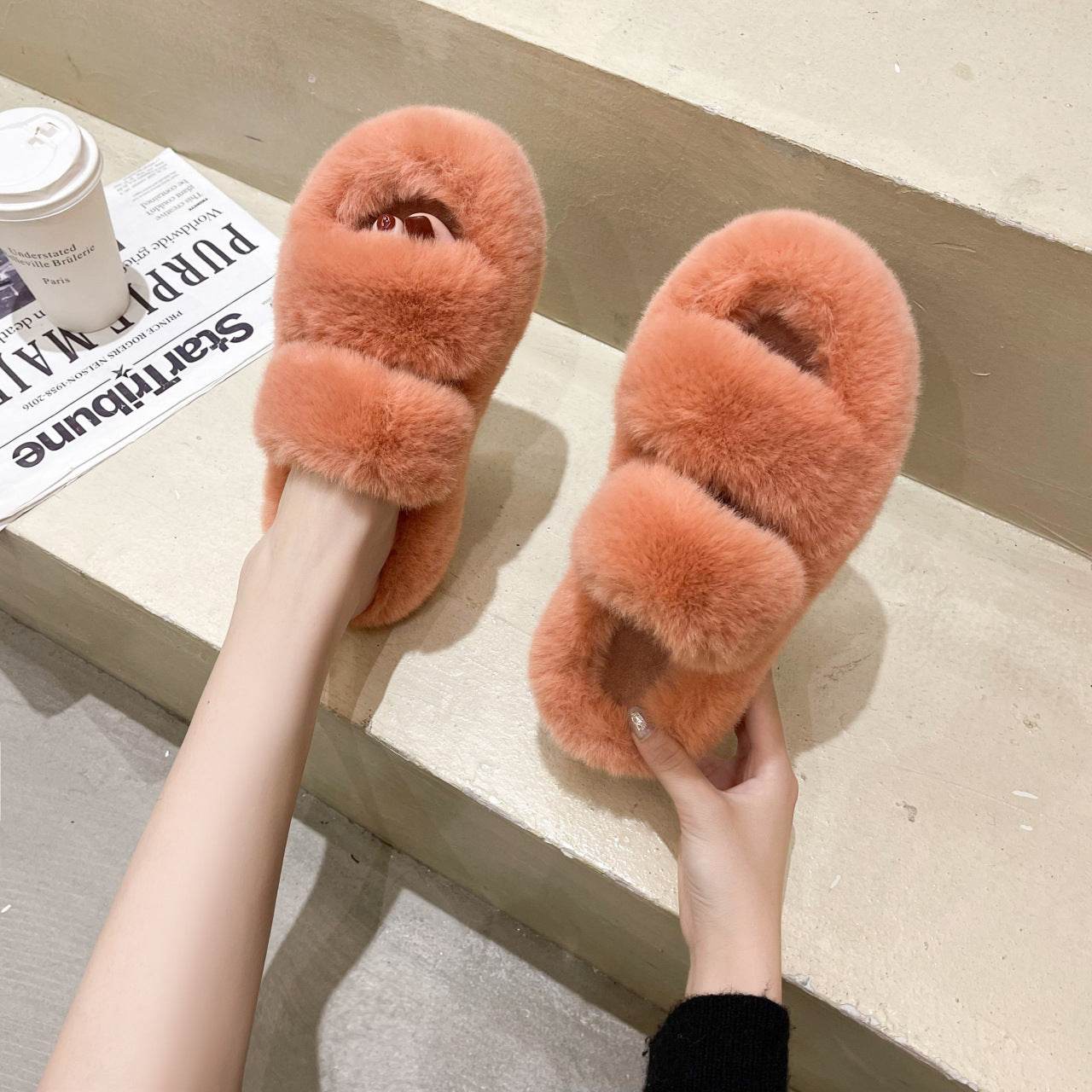 Fuzzy Slippers Women House Shoes Fluffy Bedroom Slippers - ProTrendyz