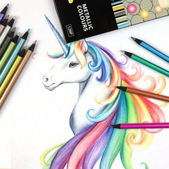12-color Metallic Colored Pencils - ProTrendyz
