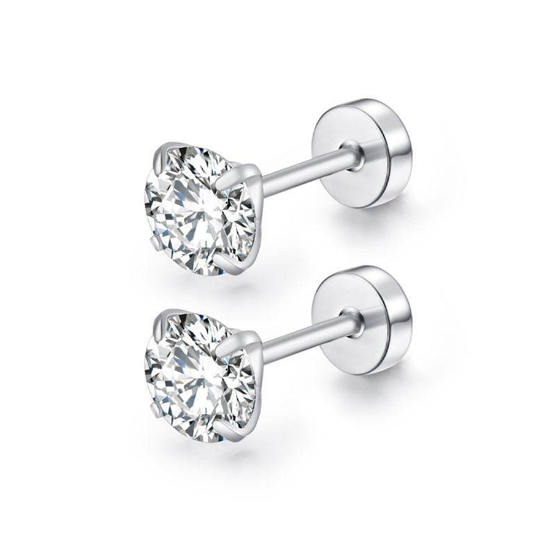 Women's Fashion Zircon Round Cake Earrings - ProTrendyz