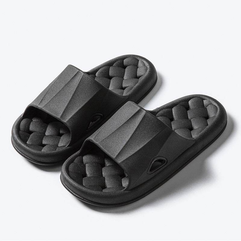 New Woven Texture Non-slip Slippers For Women Summer Indoor Floor Bathroom Home Slipper Men House Shoes - ProTrendyz