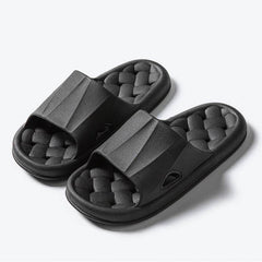 New Woven Texture Non-slip Slippers For Women Summer Indoor Floor Bathroom Home Slipper Men House Shoes - ProTrendyz