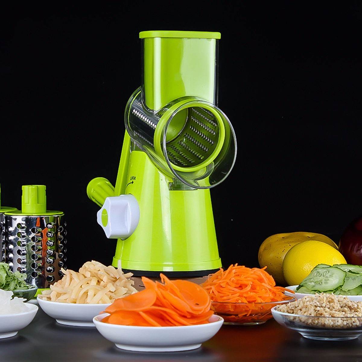 Vegetable Cutter Round Mandoline Slicer Potato Julienne Carrot Grater Cheese - ProTrendyz