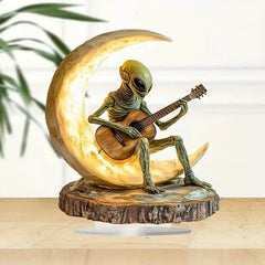 Alien Moon Guitarist Acrylic Home Office Decorations Ornaments - ProTrendyz