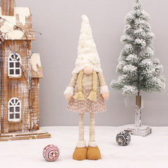 Christmas Decorations White Beard Faceless Doll Retractable