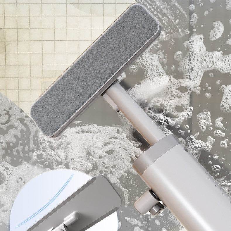 Rotatable Self-Squeeze Mini Mop With Crevice Brush Hand Wash-Free Flat Squeeze Mop With 2 Reusable Microfiber Pads, Microfiber Mop For Wet Dry Use Self Wringing Flat Mop For Floor Cleaning - ProTrendyz