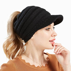 Women Ponytail Beanies Autumn Winter Hats Female Soft Knitting Caps Warm Ladies Skullies - ProTrendyz