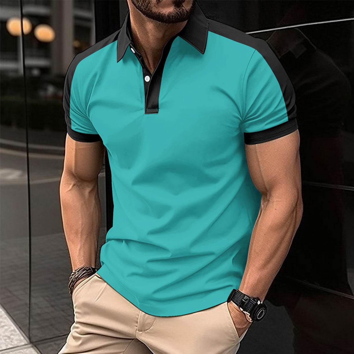 Men's Short Sleeve Business Shirt Summer Casual Polo Shirts - ProTrendyz