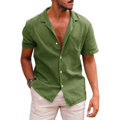 Men's Tops Casual Button Down Shirt Short Sleeve Beach Shirt Summer Mens Clothing - ProTrendyz