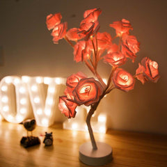Rose Flower Lamp USB Battery Operated LED Table Lamp Bonsai Tree Night Lights Garland Bedroom Decoration Lights Home Decor - ProTrendyz