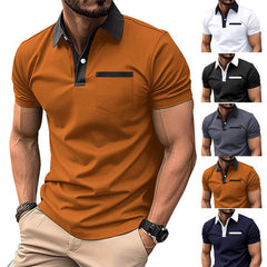 Lapel Fashion Slim Pocket Short-sleeved T-shirt Polo Shirt Men Clothing - ProTrendyz