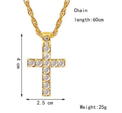 Cross Pendant Necklaces For Women Men Punk Hiphop Rope Chain On Neck Rapper Jewelry US - ProTrendyz